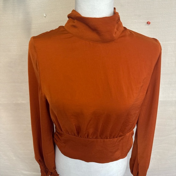 Elegant Rust Orange Women's Blouse - Picture 2 of 3